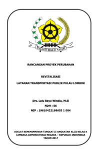 Resi Mantra Lombok (Revitalisasi Manajemen Transportasi Lombok) (Dinas Perhubungan Provinsi NTB)