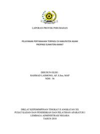 Pelayanan Terpadu Pertanahan (Dinas Perumahan Rakyat dan Kawasan Pemukiman Kabupaten Agam Provinsi Sumatera Barat)