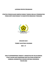 Strategi Pengelolaan Sampah Rumah Tangga Melalui Peningkatan Peran Serta Masyarakat Di Kabupaten Minahasa Tenggara (Dinas Lingkungan Hidup Kabupaten Minahasa Tenggara)