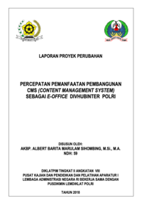 Percepatan Pemanfaatan Pembangunan CMS (Content Management System) Sebagai E-Office Divhubinter Polri (Penerjemah Utama Kepolisian Negara Republik Indonesia) (TERBAIK)