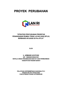 Strategi Penyusunan Prioritas Penanganan Rumah Tidak Layak Huni (RTLH) Berbasis Aplikasi Si-Prio RTLH (Dinas Perumahan Rakyat dan Permukiman Kabupaten Pesisir Barat)