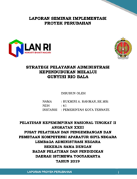 Strategi Pelayanan Administrasi Kependudukan Melalui Gunyihi Rio Bala (Dinas Kependudukan dan Pencatatan Sipil)