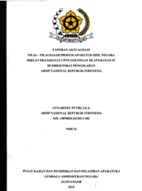 Nilai-Nilai Dasar Profesi ASN di ANRI