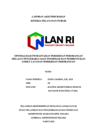 Optimalisasi Pendaftaran Perseroan Perorangan melalui Penyebarluasan Informasi dan Pembentukan Loket Layanan Perseroan Perorangan (Kantor Wilayah Sumatera Utara Kementerian Hukum dan Hak Asasi Manusia)